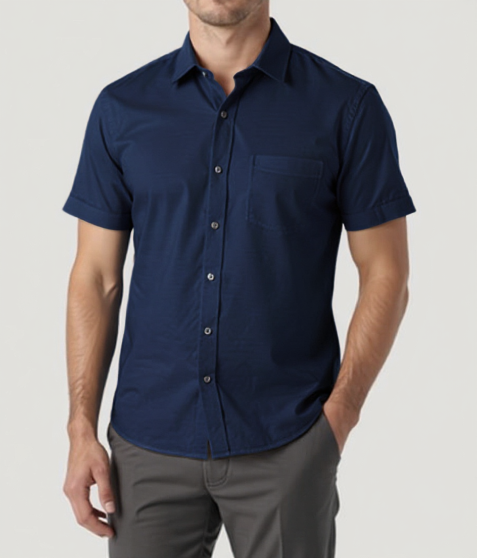 Camisa de Linho Azul-Marinho