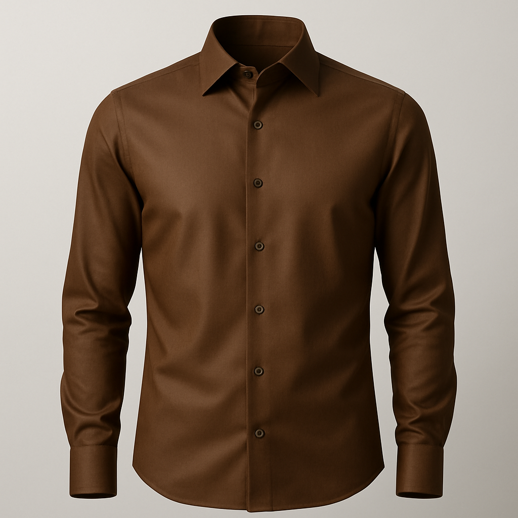 Camisa Social Italiana Marrom