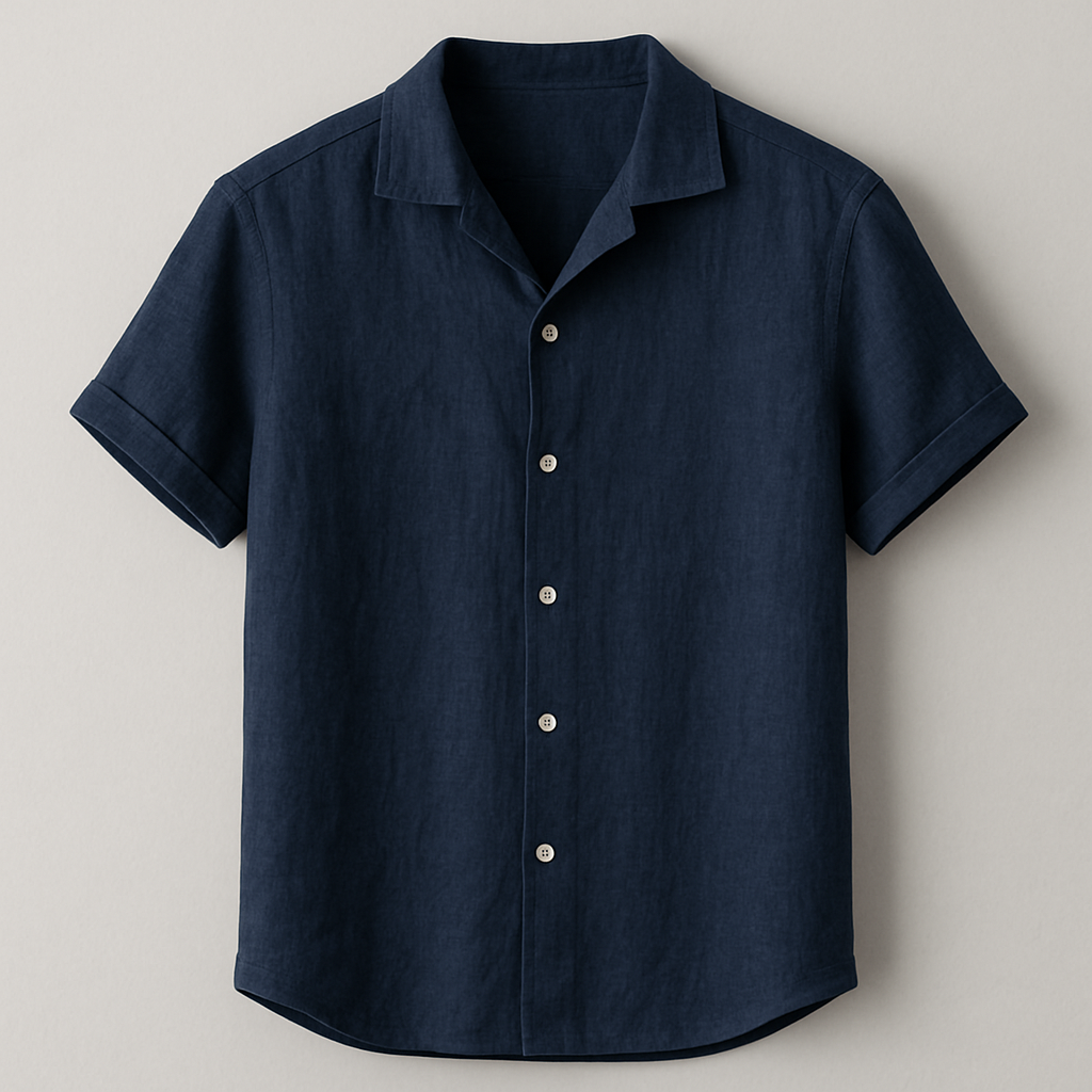 Camisa de Linho Azul-Marinho