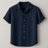 Camisa de Linho Azul-Marinho